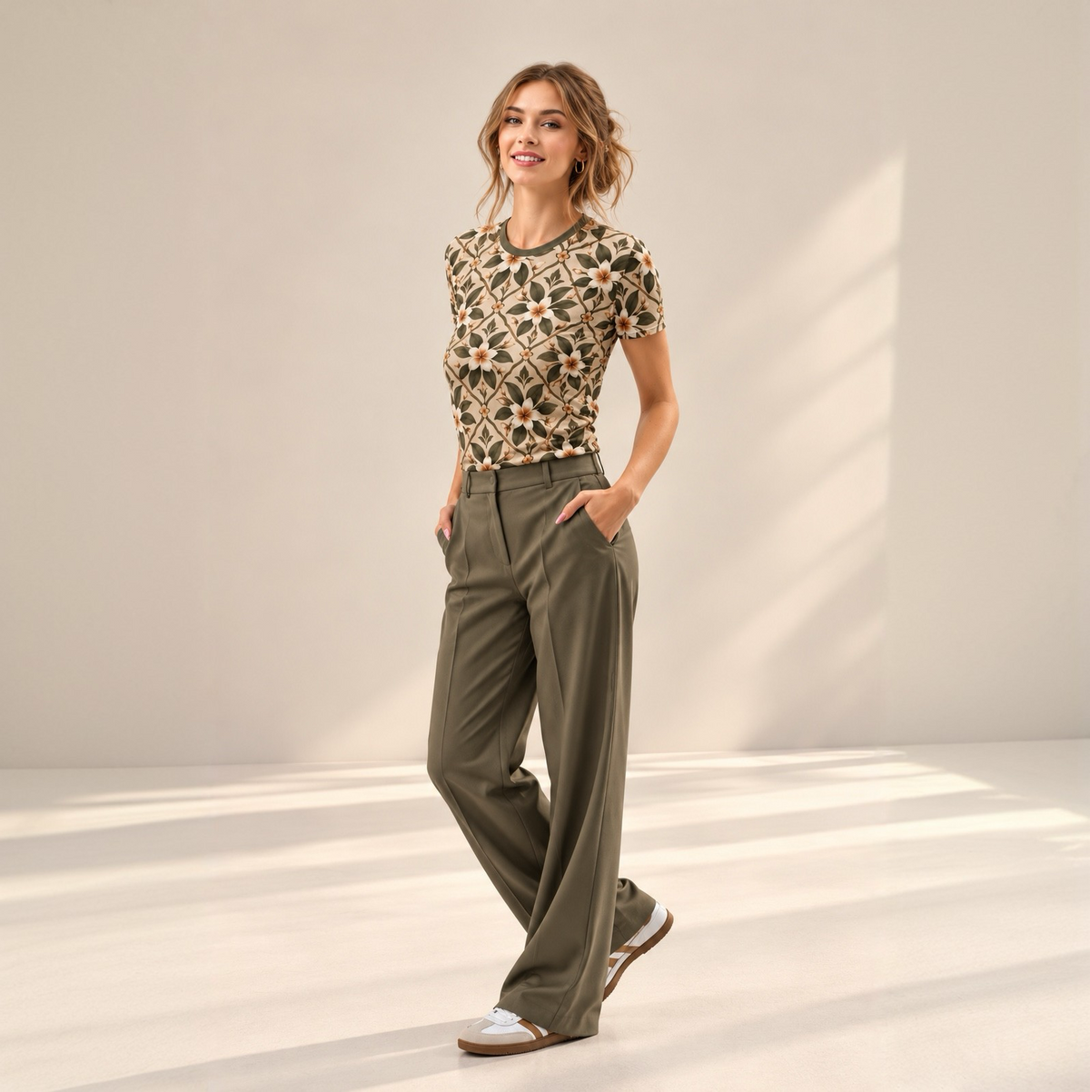 ZAAVEENA Botanical Blush – Dames T-shirt met botanische bloemenprint